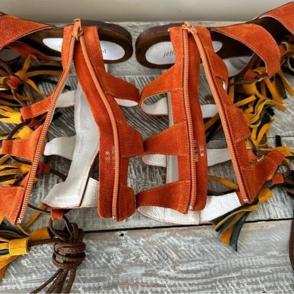 Jeffrey Campbell Hang of Four Suede Tassel Summer Sandal-(Size:9) - Picture 7 of 9